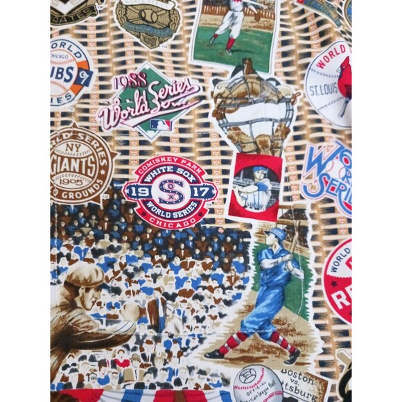 Reyn Spooner MLB World Series Button Front Aloha Shirt All Over Print Sz M - Picture 6 of 9